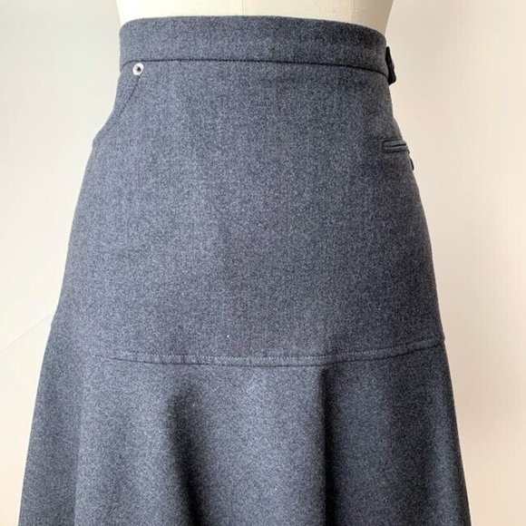 Gunex Grey 84% wool Linen Skirt Size 8